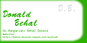 donald behal business card